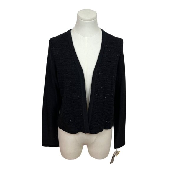 Charter Club Petite M Black Knit Cardigan Sweater- New - Picture 1 of 5